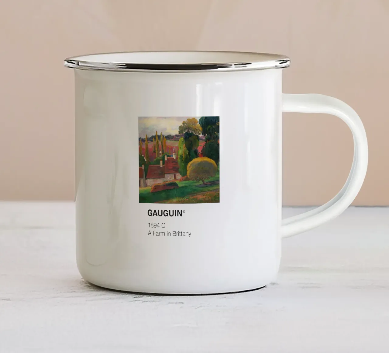 Pantone Gauguin tazza in smalto da Vintagrafica