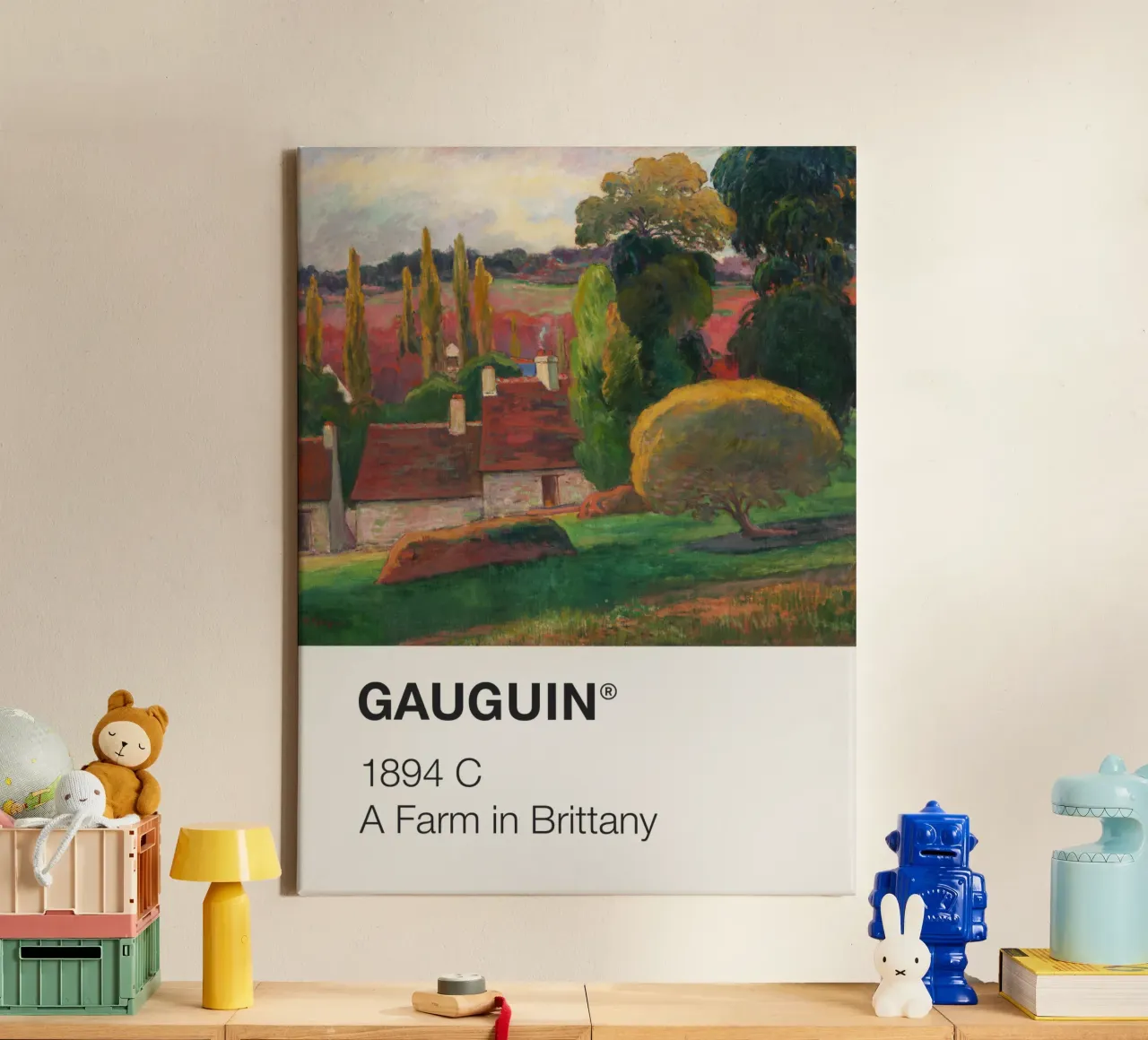 Pantone Gauguin tela con Cornice a cassetta da Vintagrafica