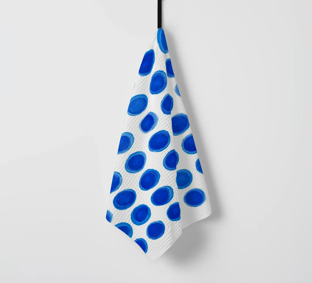 Points d'encre bleus abstraits torchon de Martina