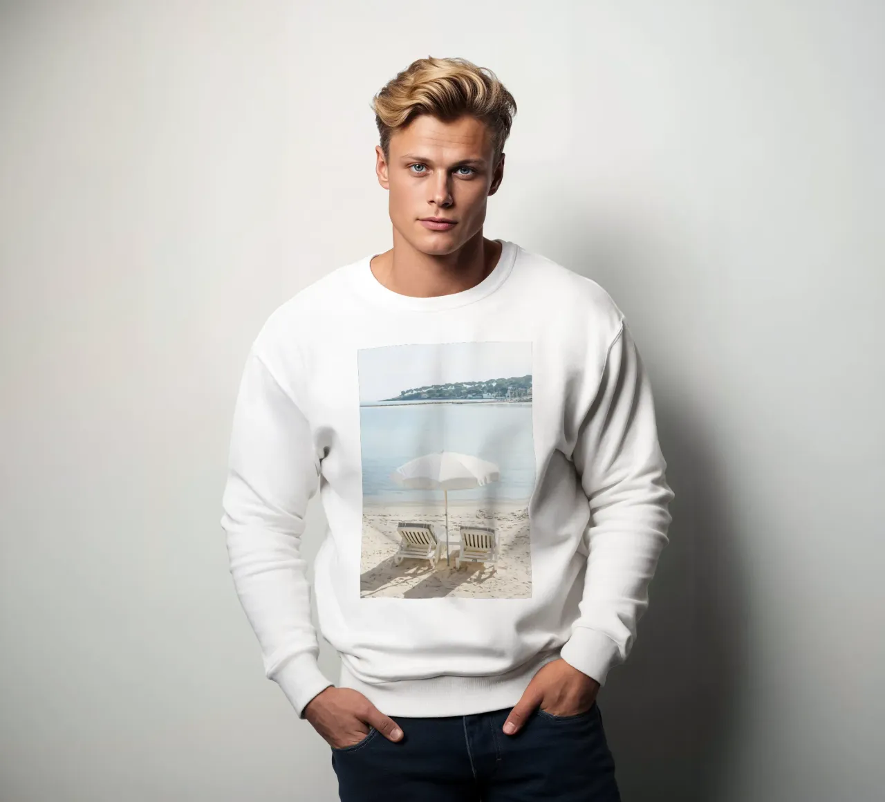 Ombrellone da spiaggia bianco felpa da jeffrey shop