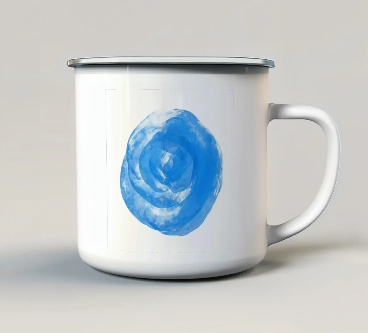 Vernice blu astratta a forma di rosa tazza in smalto da Martina