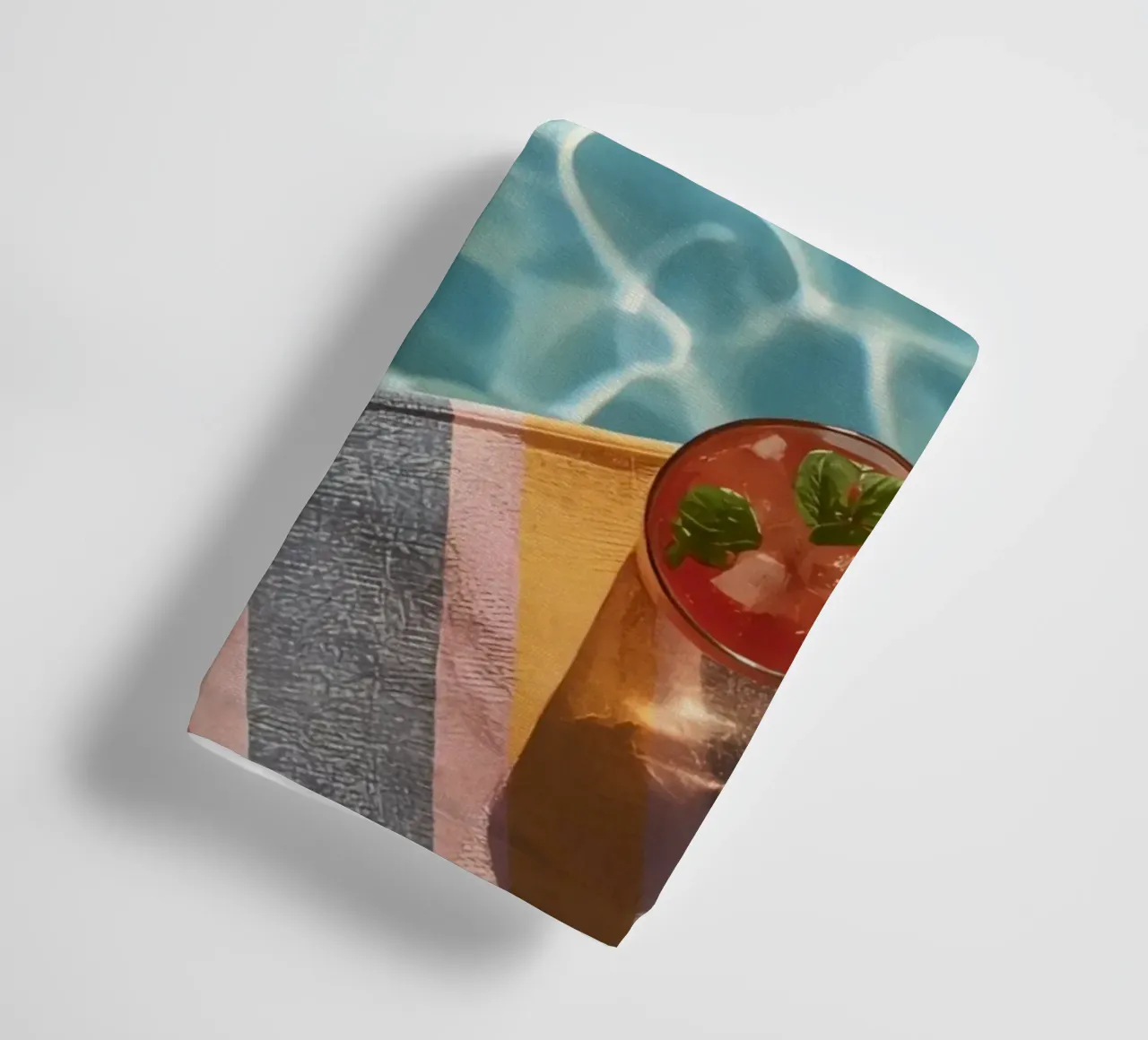 Cocktails on Striped Rugs Floating in Pool Water towel by DesignDoodle