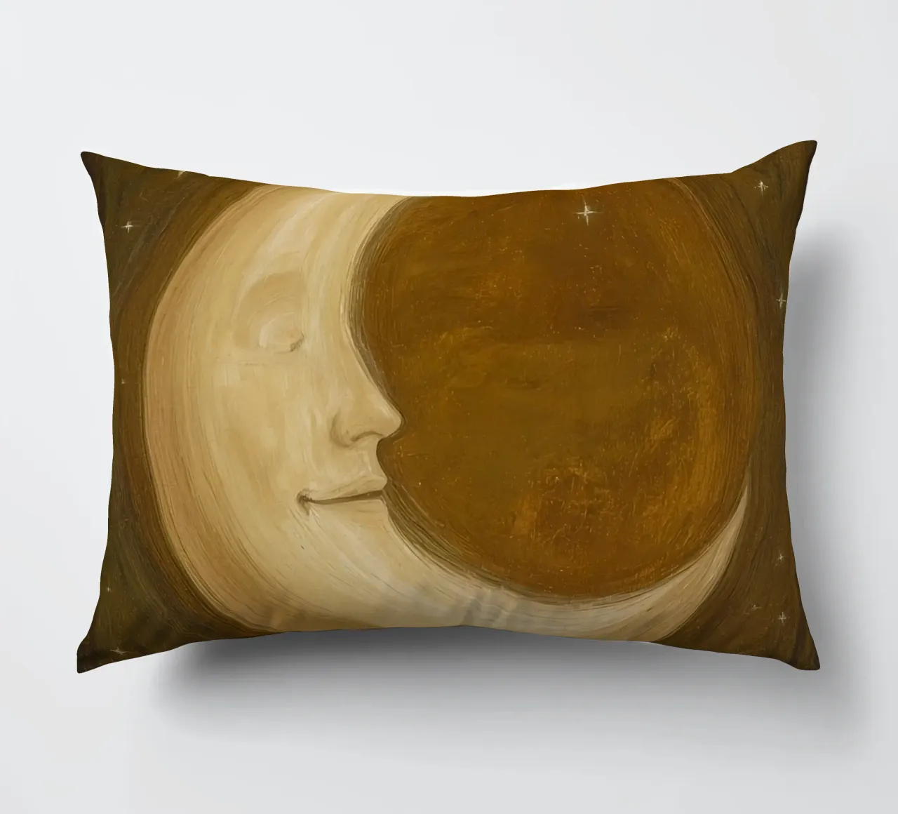 Luna crescente con volto e stelle cuscino da DesignDoodle