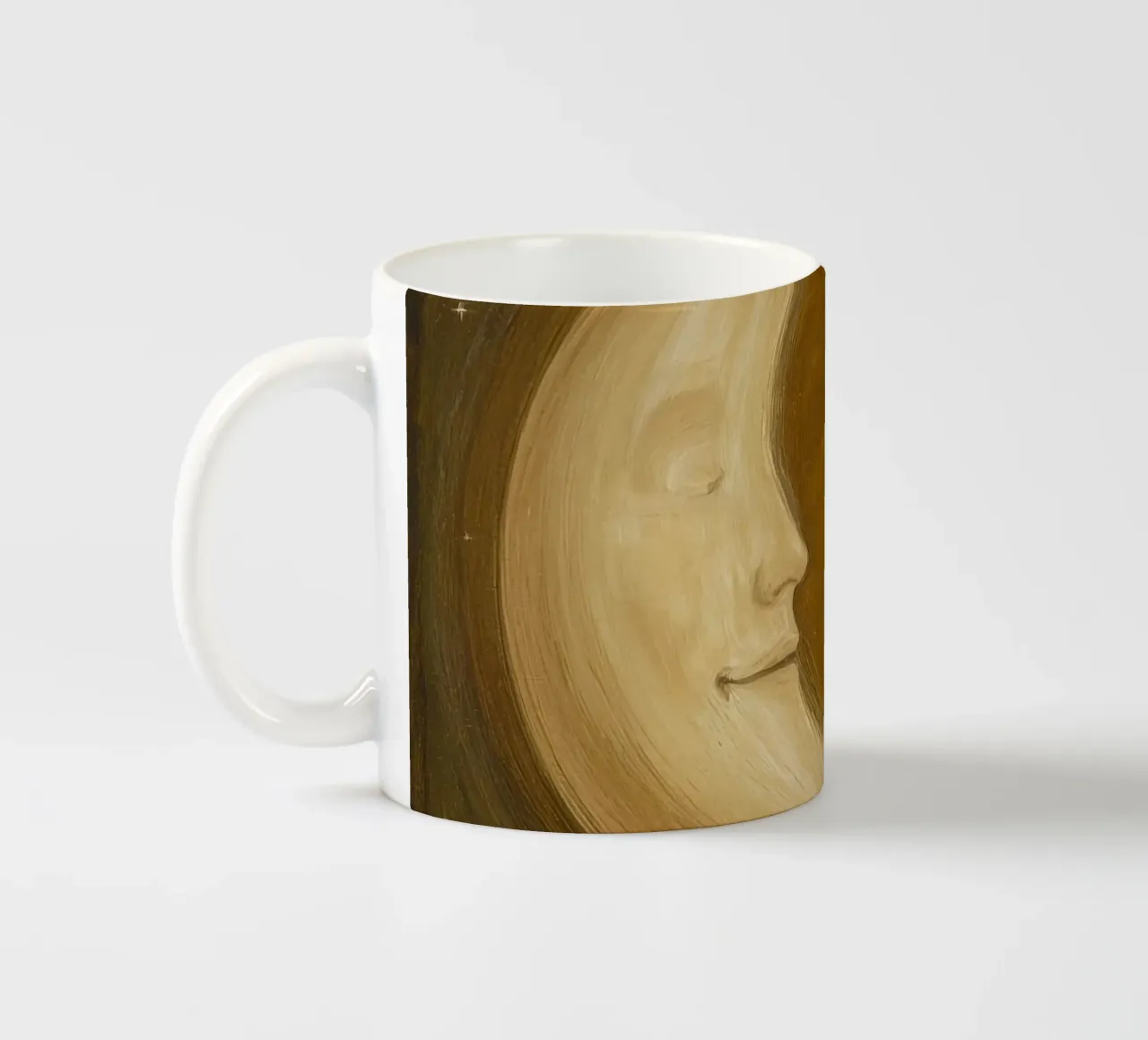 Luna crescente con volto e stelle tazza in ceramica da DesignDoodle