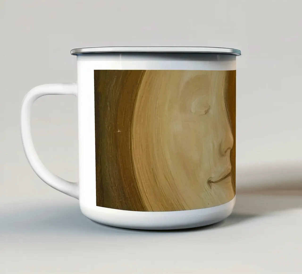 Luna crescente con volto e stelle tazza in smalto da DesignDoodle