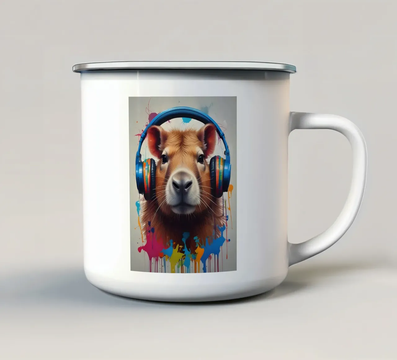 Capybara music graffiti art tazza in smalto da MakArena