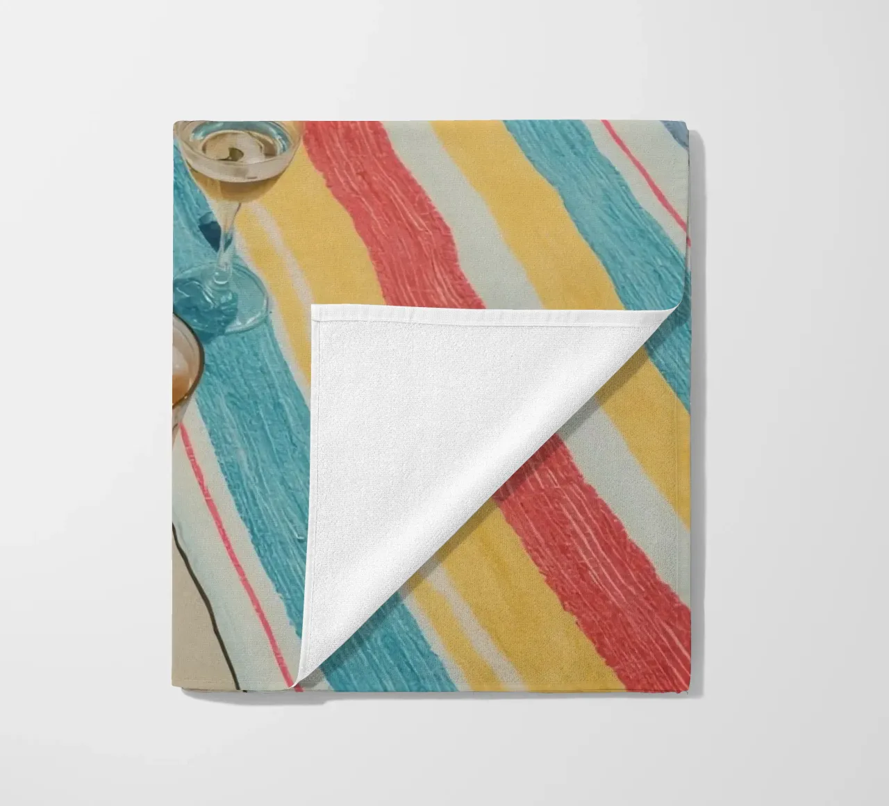Drinks Hats and Pool Float Beside Swimming Pool beach towel by DesignDoodle