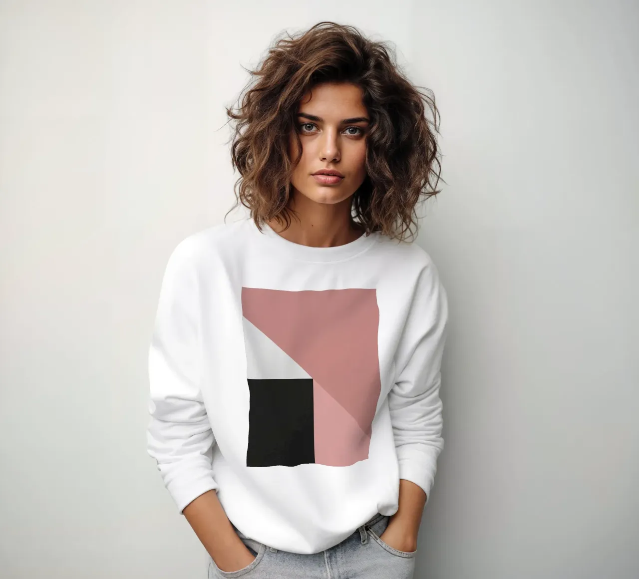 Forme geometriche in rosa, bianco e nero felpa da DesignDoodle