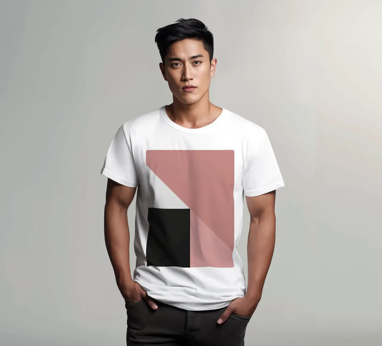 Forme geometriche in rosa, bianco e nero t-shirt da DesignDoodle