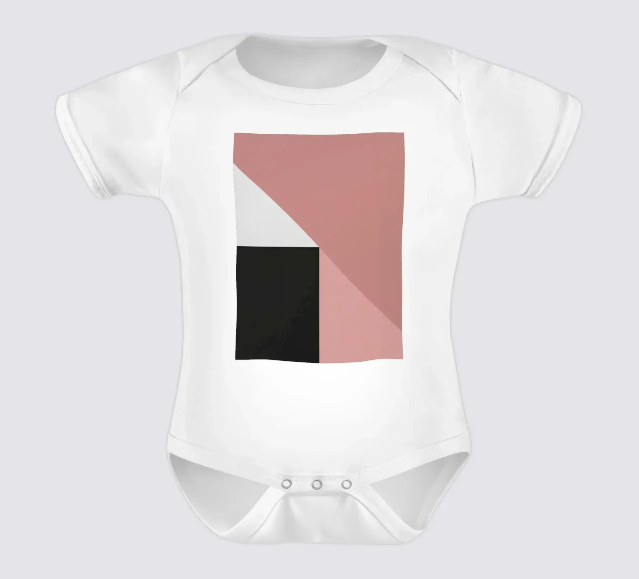 Forme geometriche in rosa, bianco e nero body neonato maniche corte da DesignDoodle