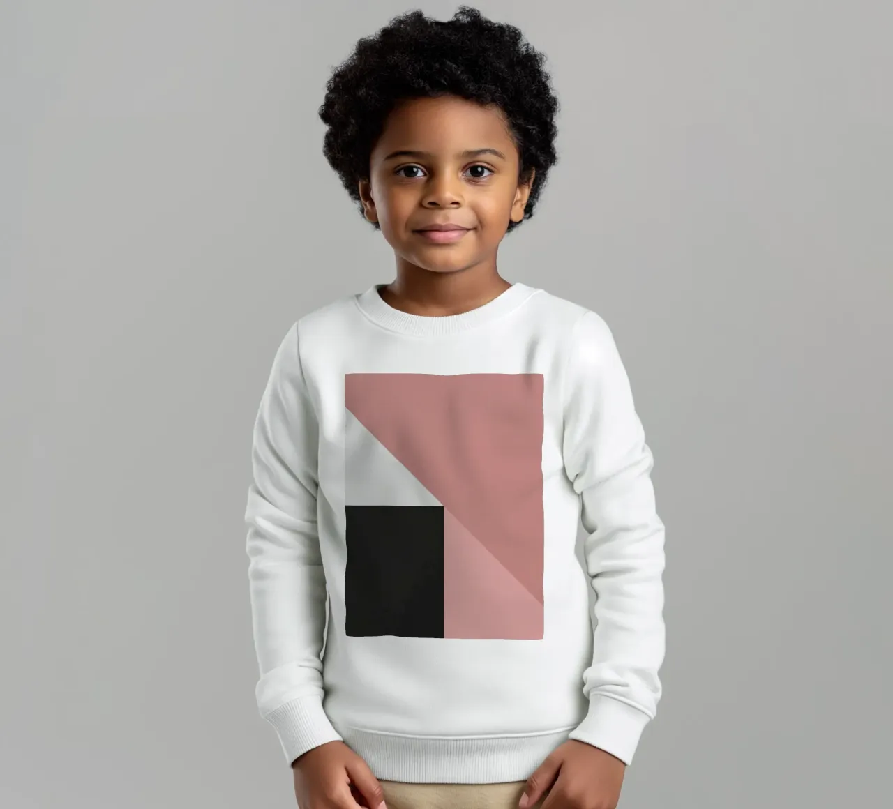 Forme geometriche in rosa, bianco e nero felpa bambino da DesignDoodle