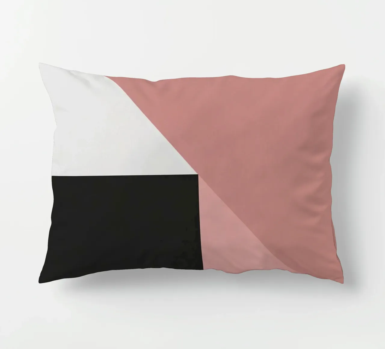 Forme geometriche in rosa, bianco e nero cuscino da DesignDoodle