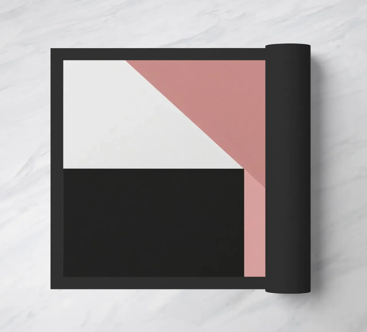 Forme geometriche in rosa, bianco e nero zerbino da DesignDoodle