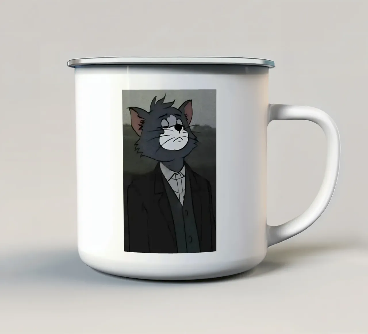 Tim sad expression tazza in smalto da Low poly art
