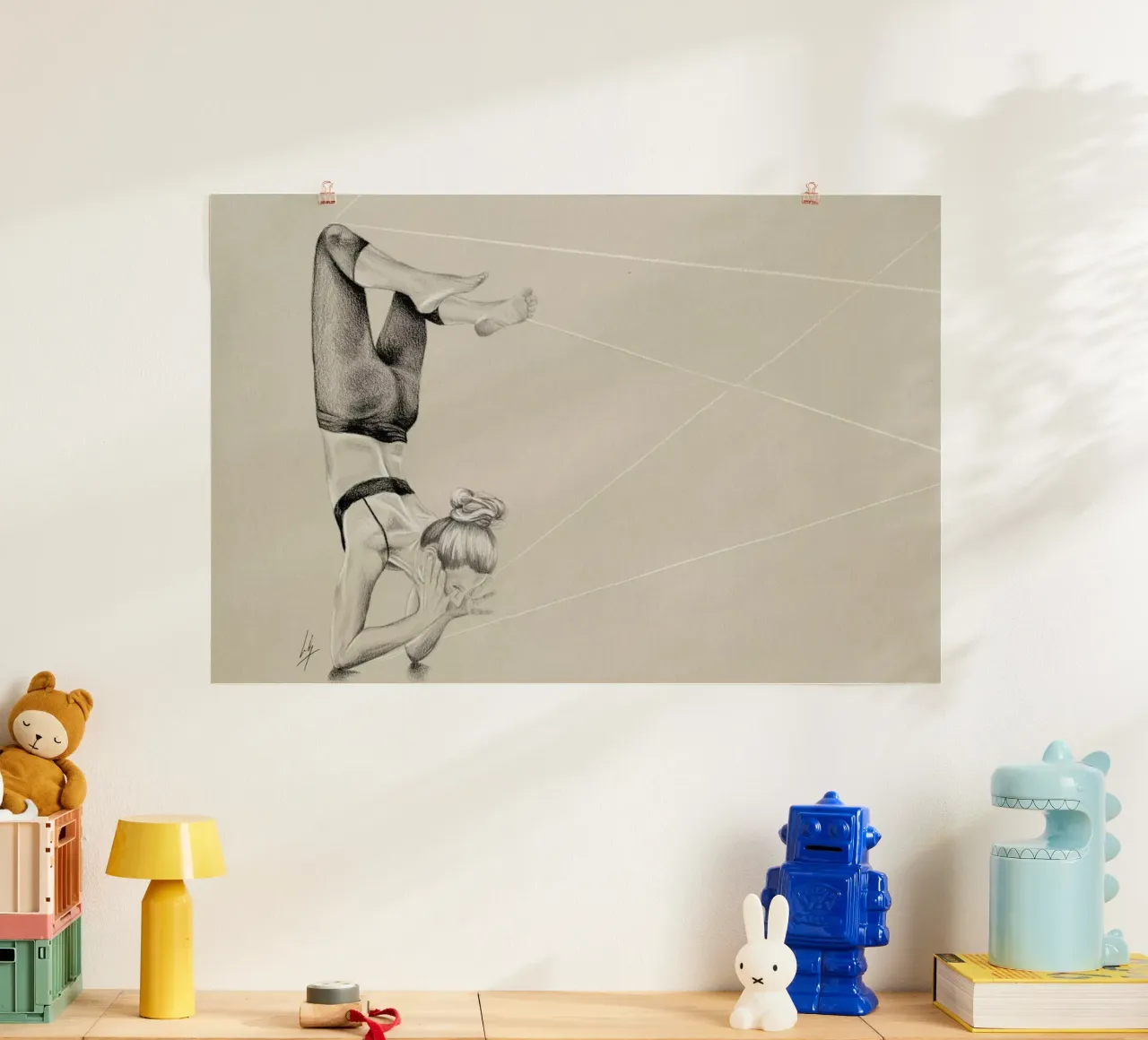 Yoga 2 poster con telaio in legno da Libby Watkins