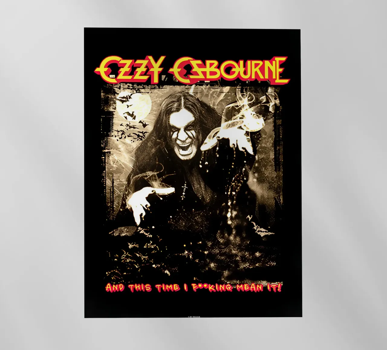 ozzy osbourne pellicola backlit da rock music