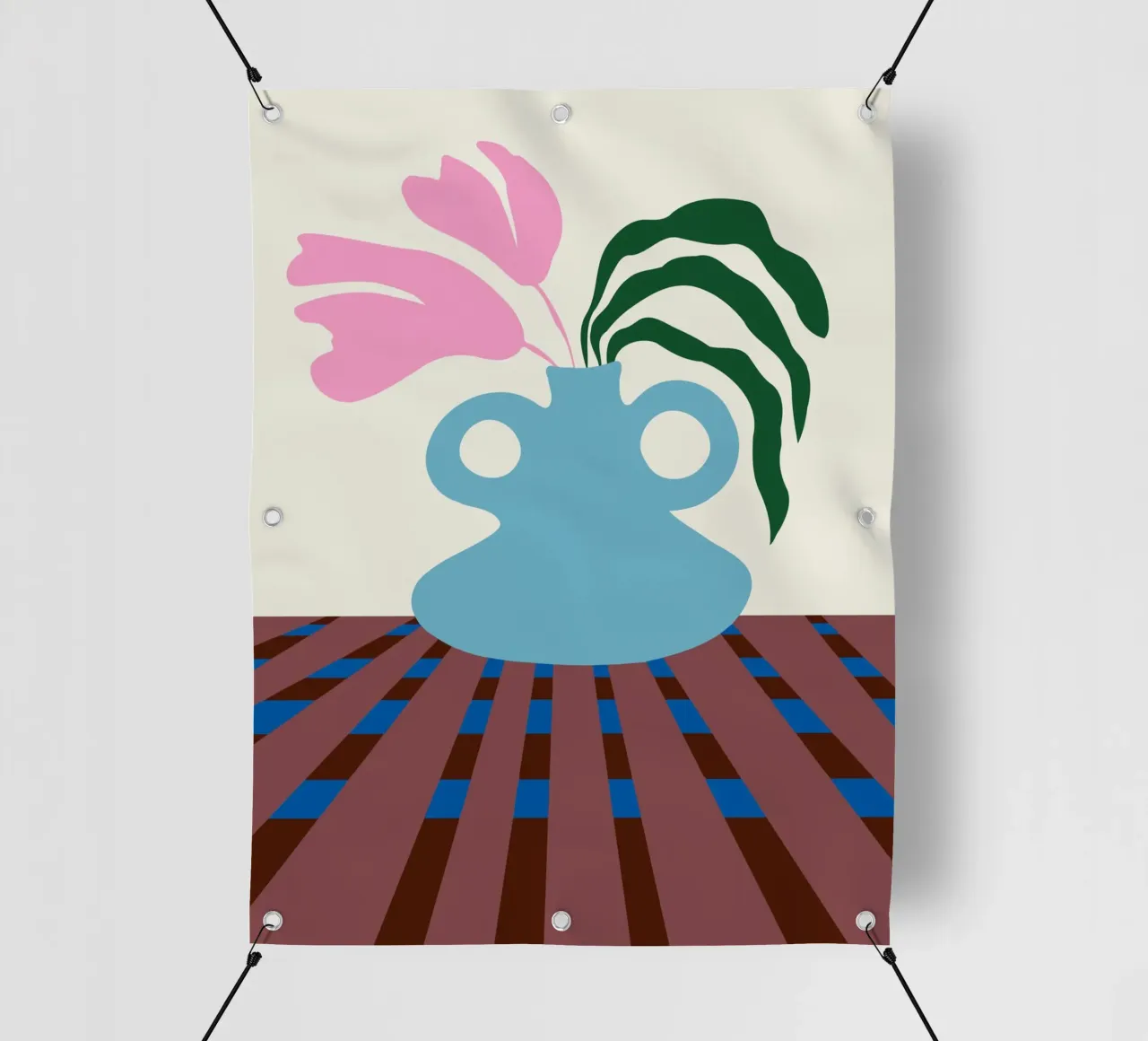 Fiori su argilla telo in pvc da Miho Art Studio