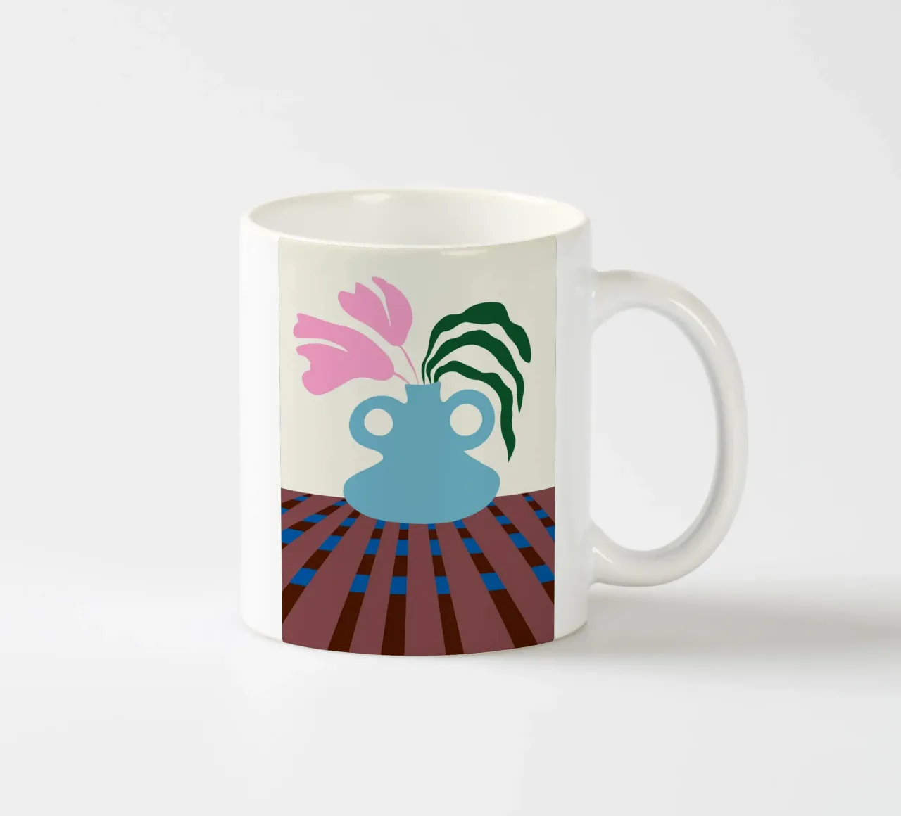 Fiori su argilla tazza in ceramica da Miho Art Studio