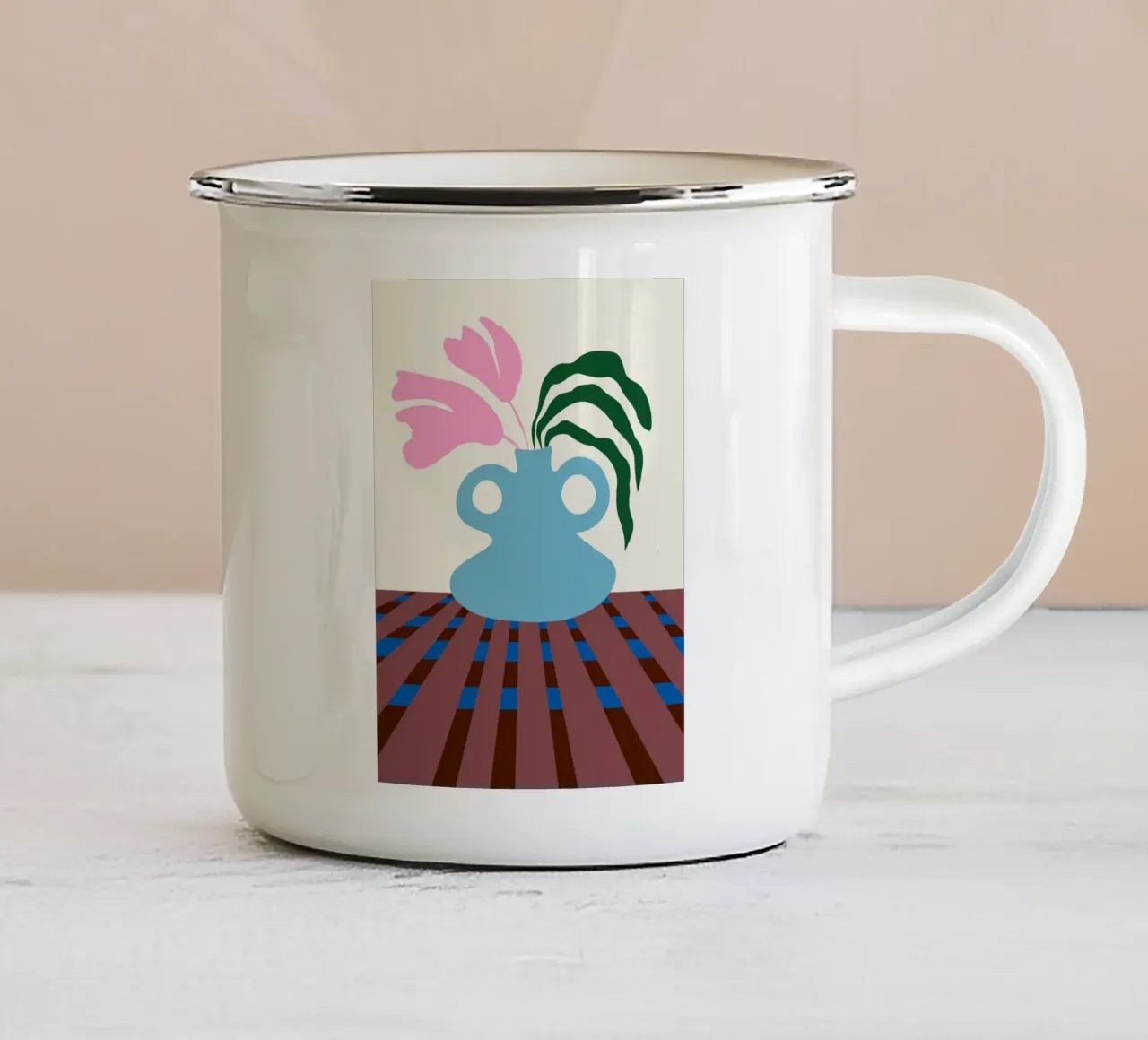 Fiori su argilla tazza in smalto da Miho Art Studio