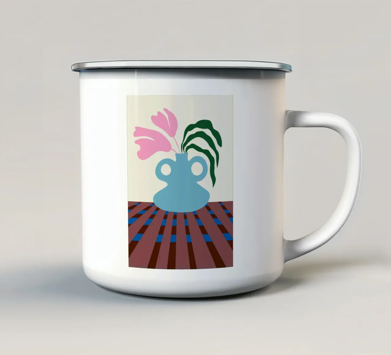 Fiori su argilla tazza in smalto da Miho Art Studio