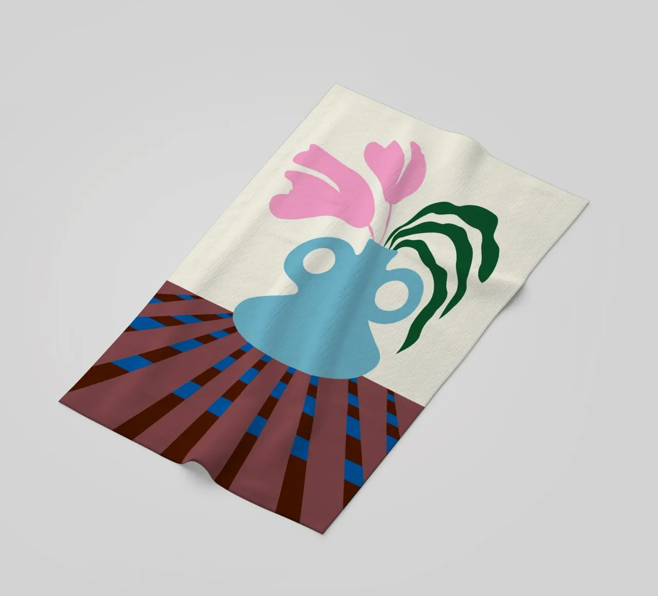 Fiori su argilla telo mare da Miho Art Studio