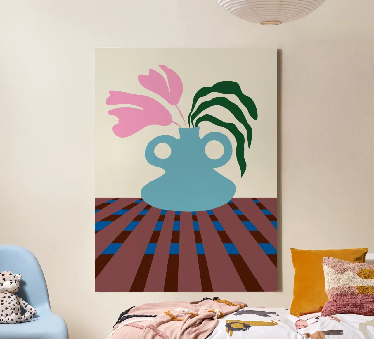 Fiori su argilla tela con Cornice a cassetta da Miho Art Studio