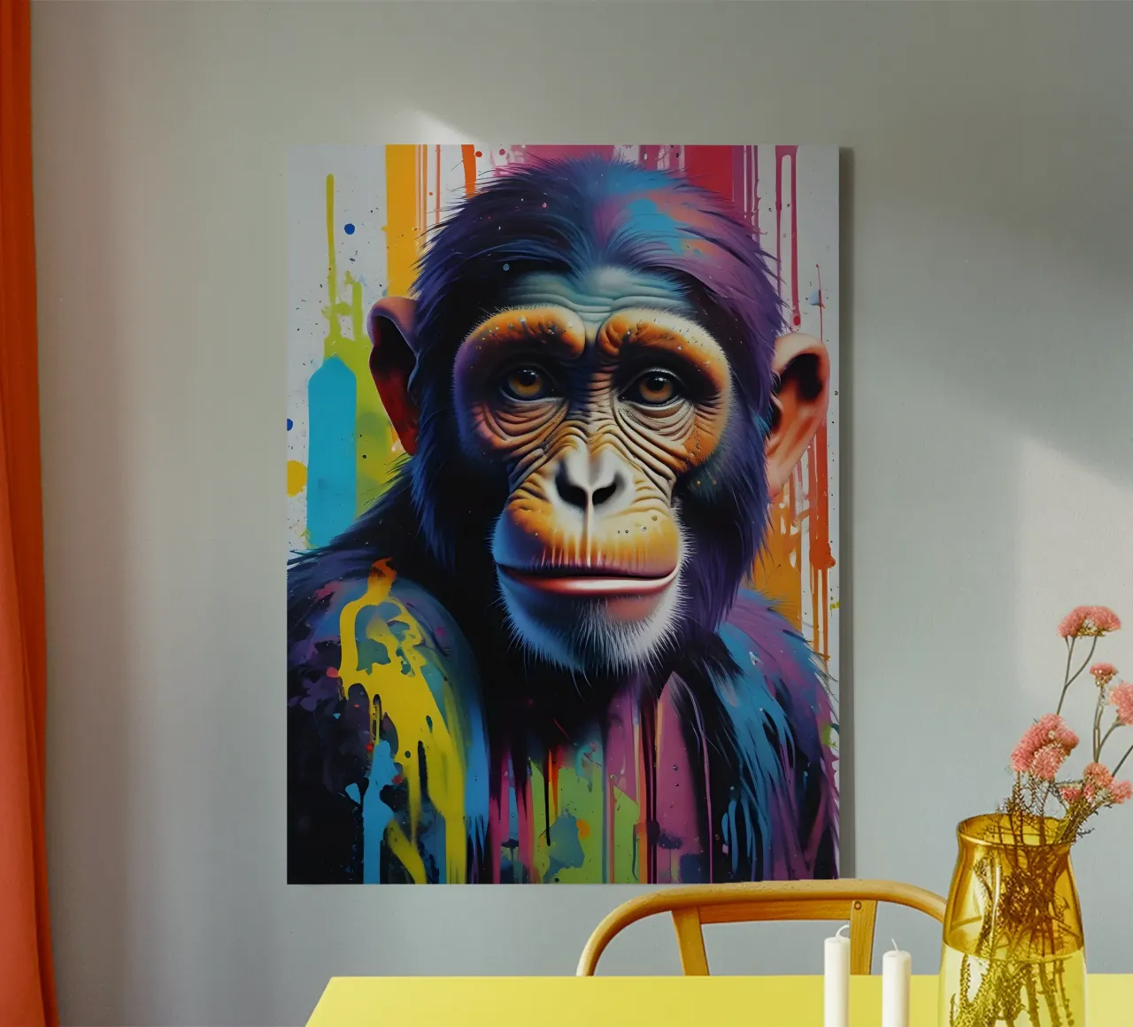 Monkey graffiti art tela con Cornice a cassetta da MakArena
