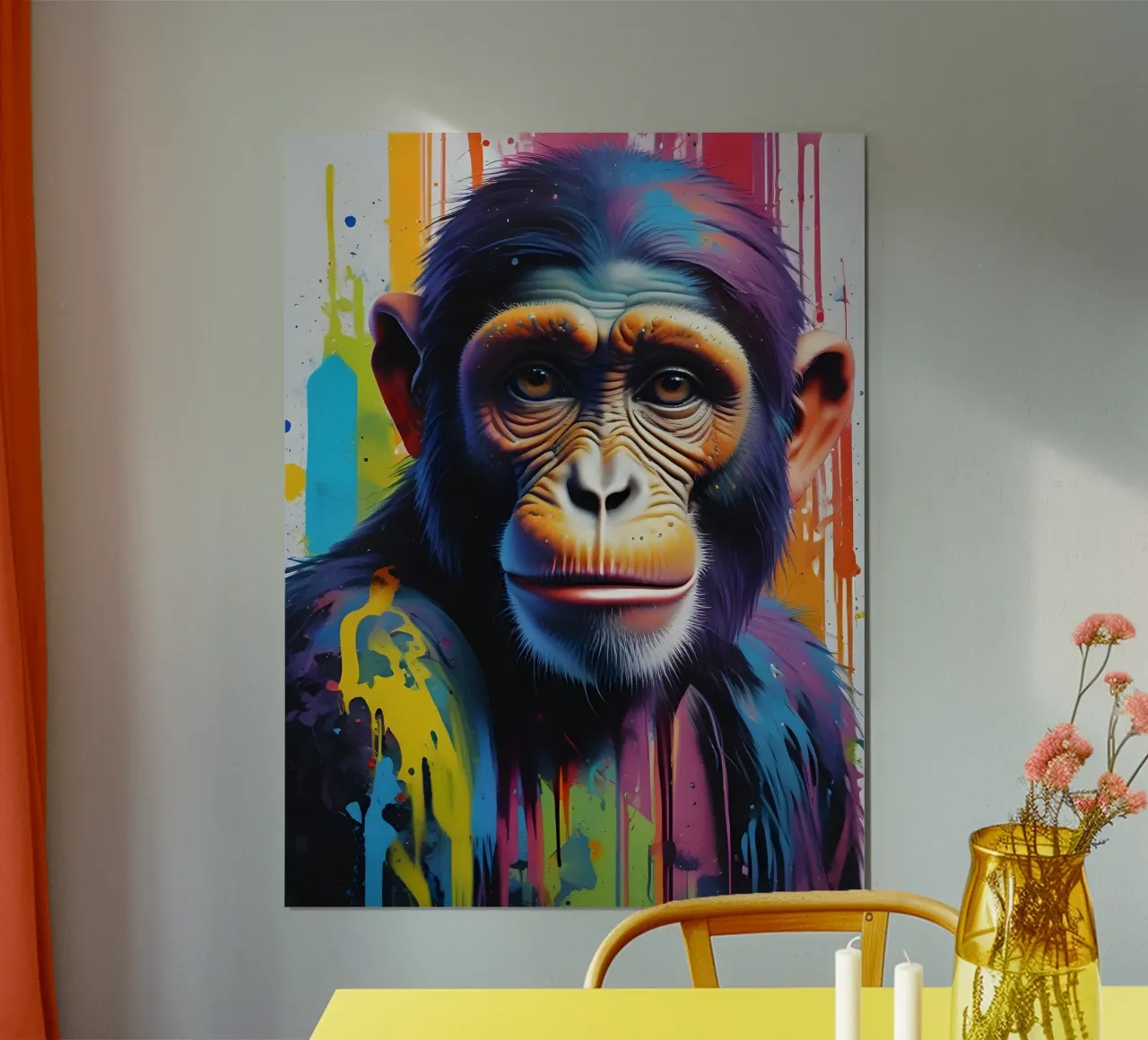 Monkey graffiti art poster con telaio in legno da MakArena
