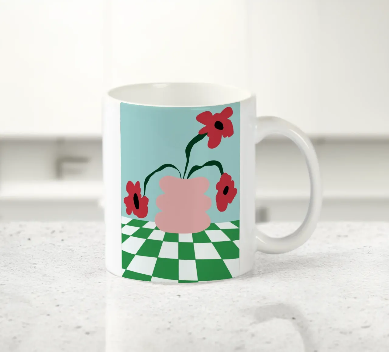 Fiori su argilla tazza in ceramica da Miho Art Studio