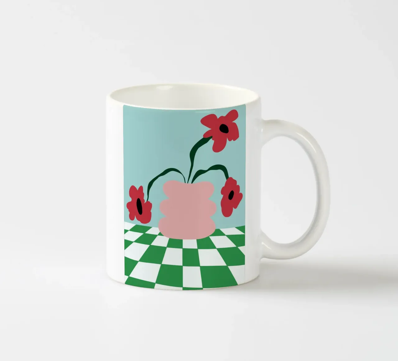 Fiori su argilla tazza in ceramica da Miho Art Studio