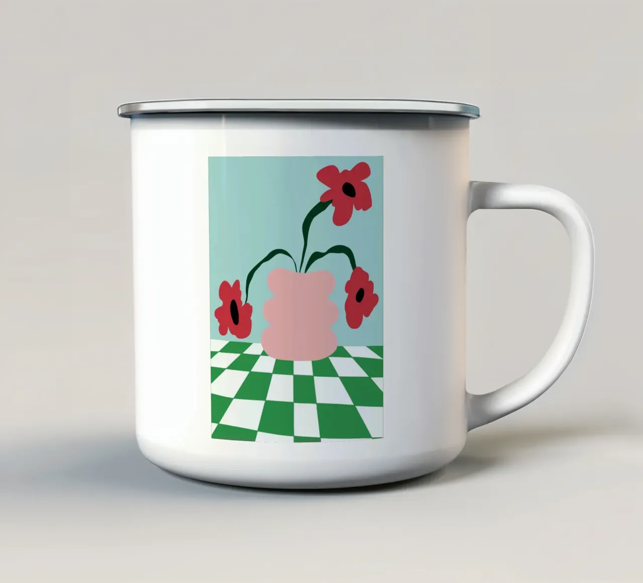 Fiori su argilla tazza in smalto da Miho Art Studio