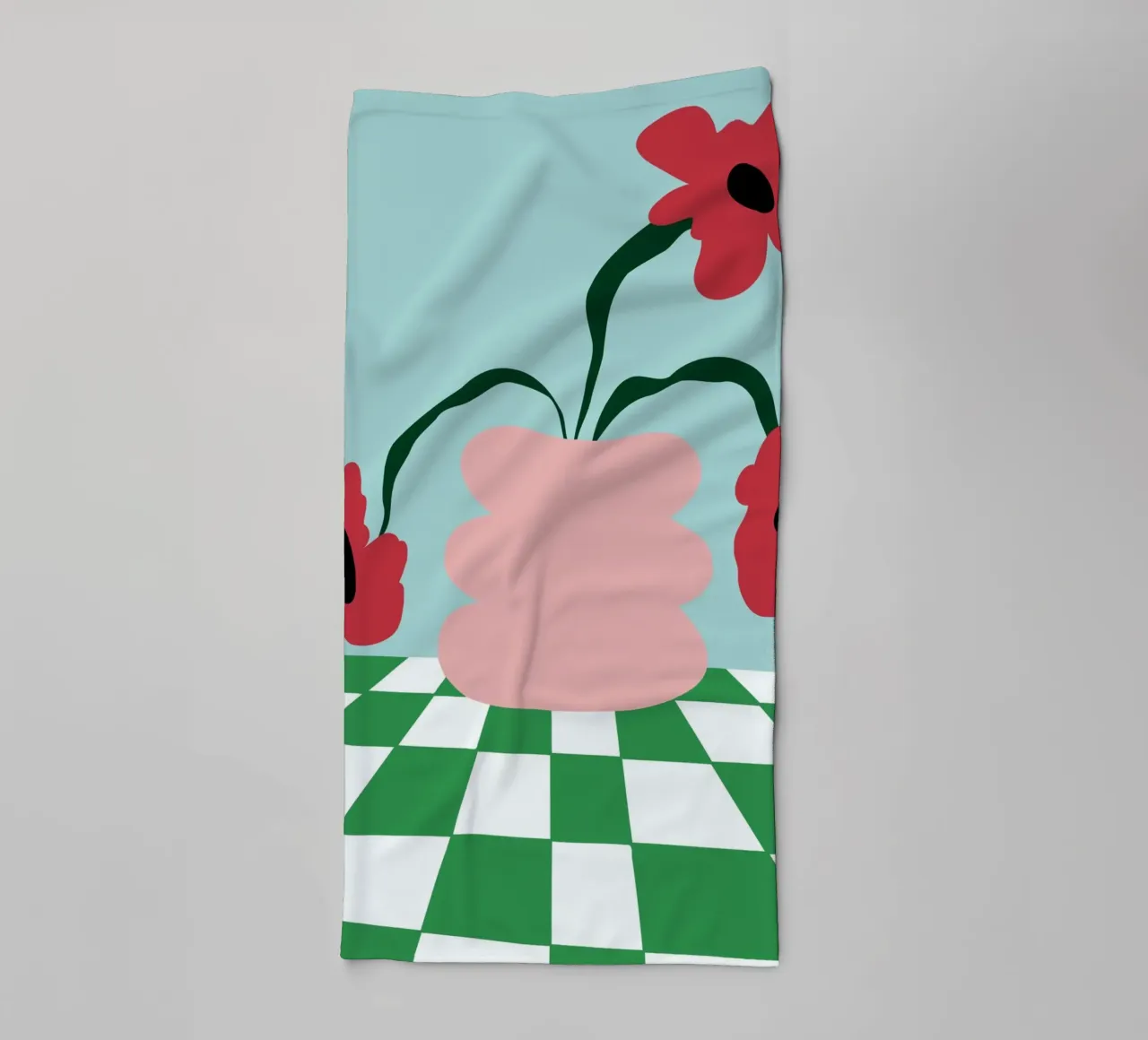 Fiori su argilla asciugamano da bagno da Miho Art Studio