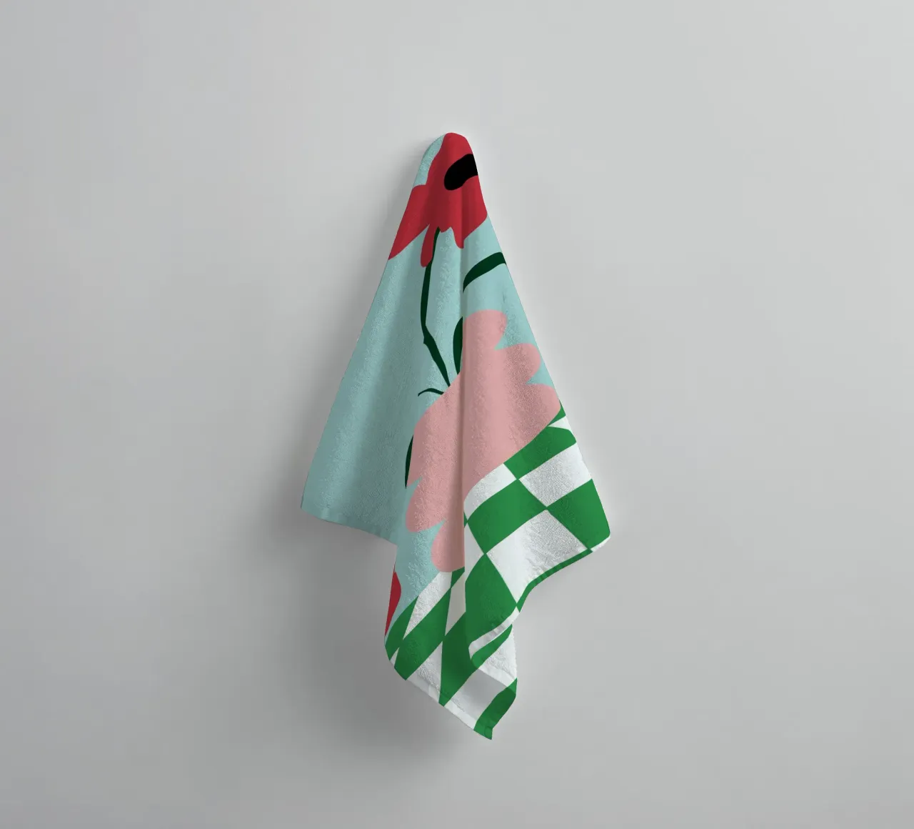 Fiori su argilla asciugamano da bagno da Miho Art Studio