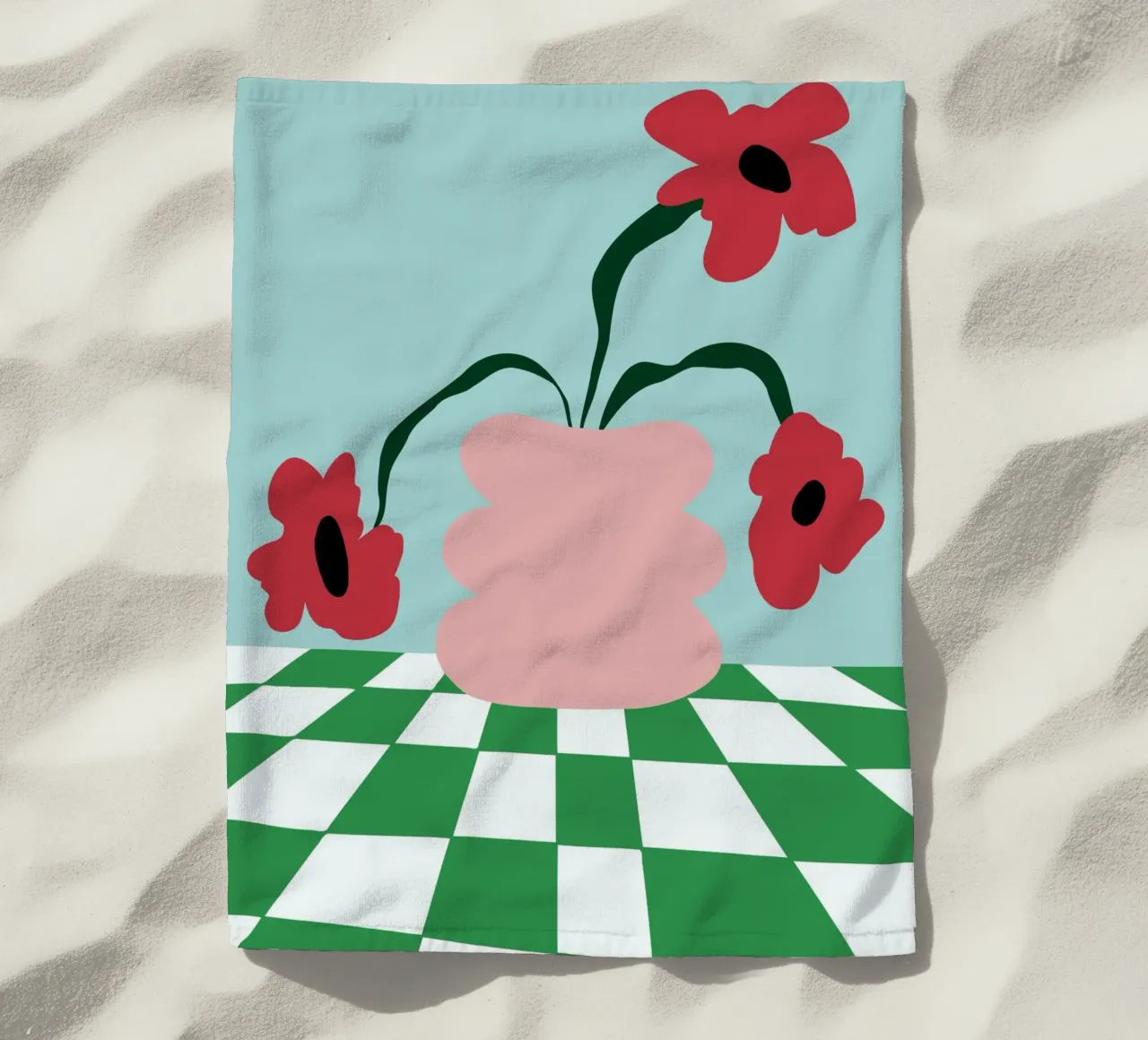 Fiori su argilla telo mare da Miho Art Studio