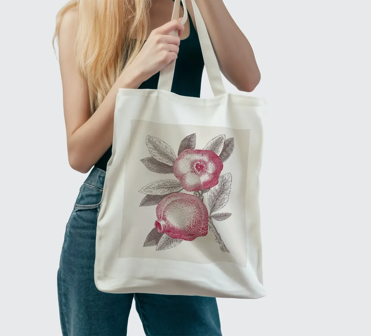 Pomegranate Sketch no. 3 borsa in juta da apoloprints