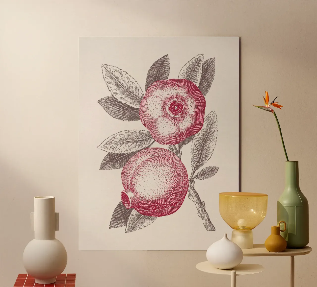 Pomegranate Sketch no. 3 alluminio dibond da apoloprints