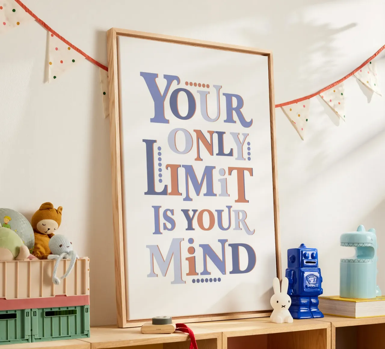 Your only limit is your mind quote canvas with Floater frame by Martina