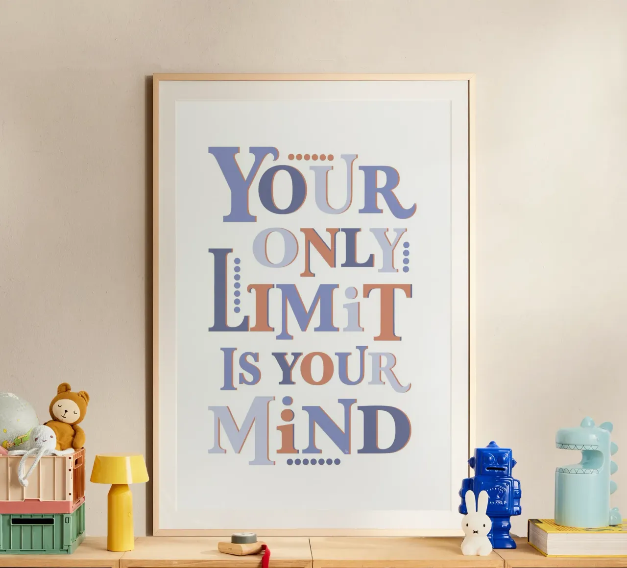 Il vostro unico limite è la vostra mente poster con telaio in plastica da Martina