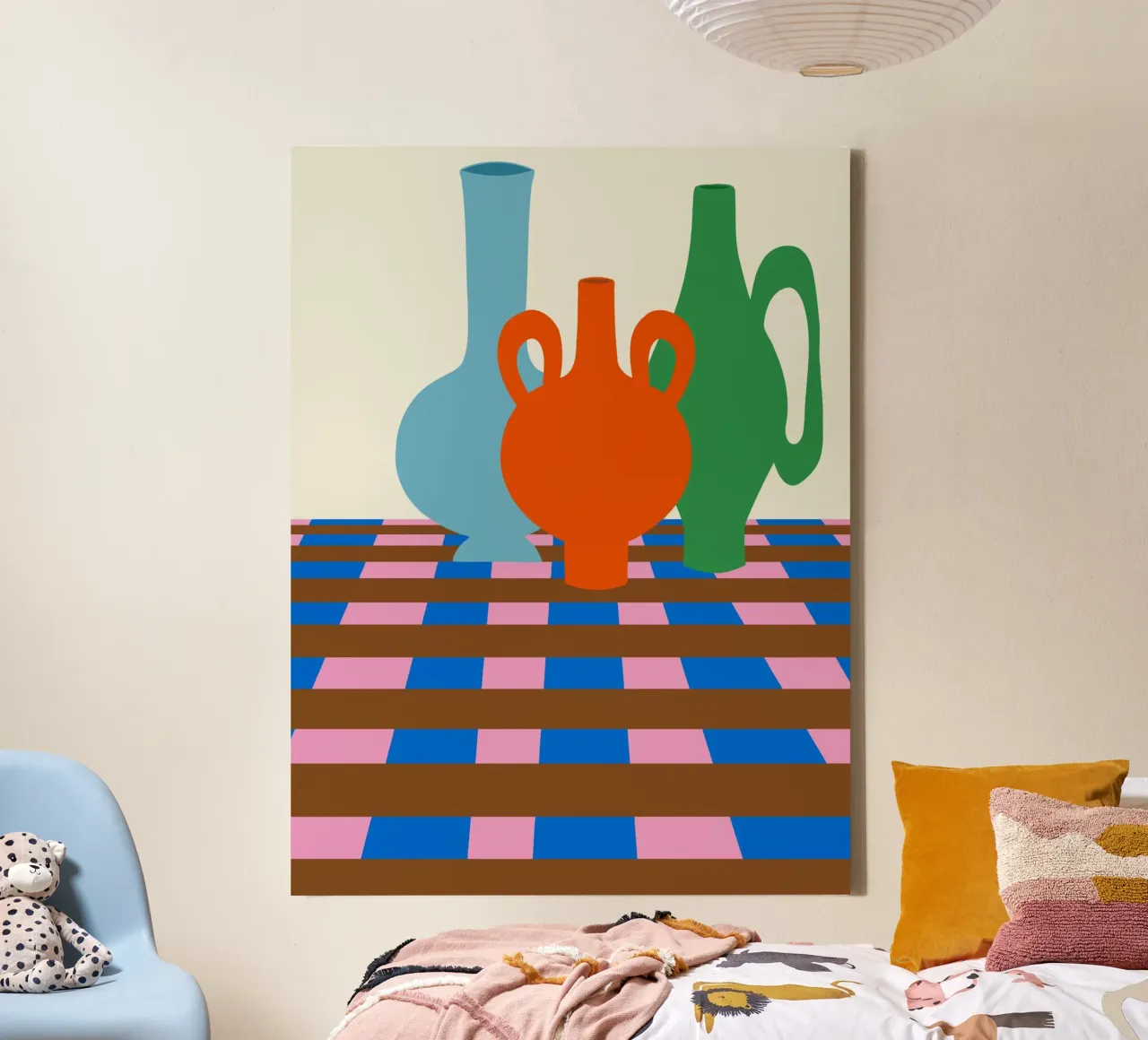 Vasi colorati tela con Cornice a cassetta da Miho Art Studio