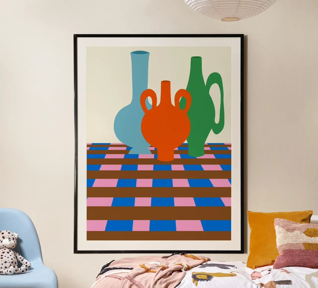 Vasi colorati poster con telaio in plastica da Miho Art Studio