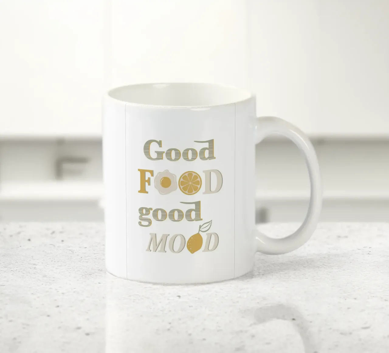 Buon cibo, buon umore tazza in ceramica da Martina