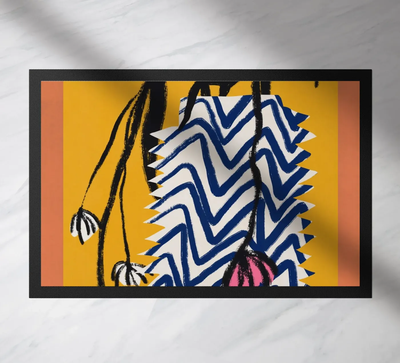 Patterned vase doormat by Little Dean