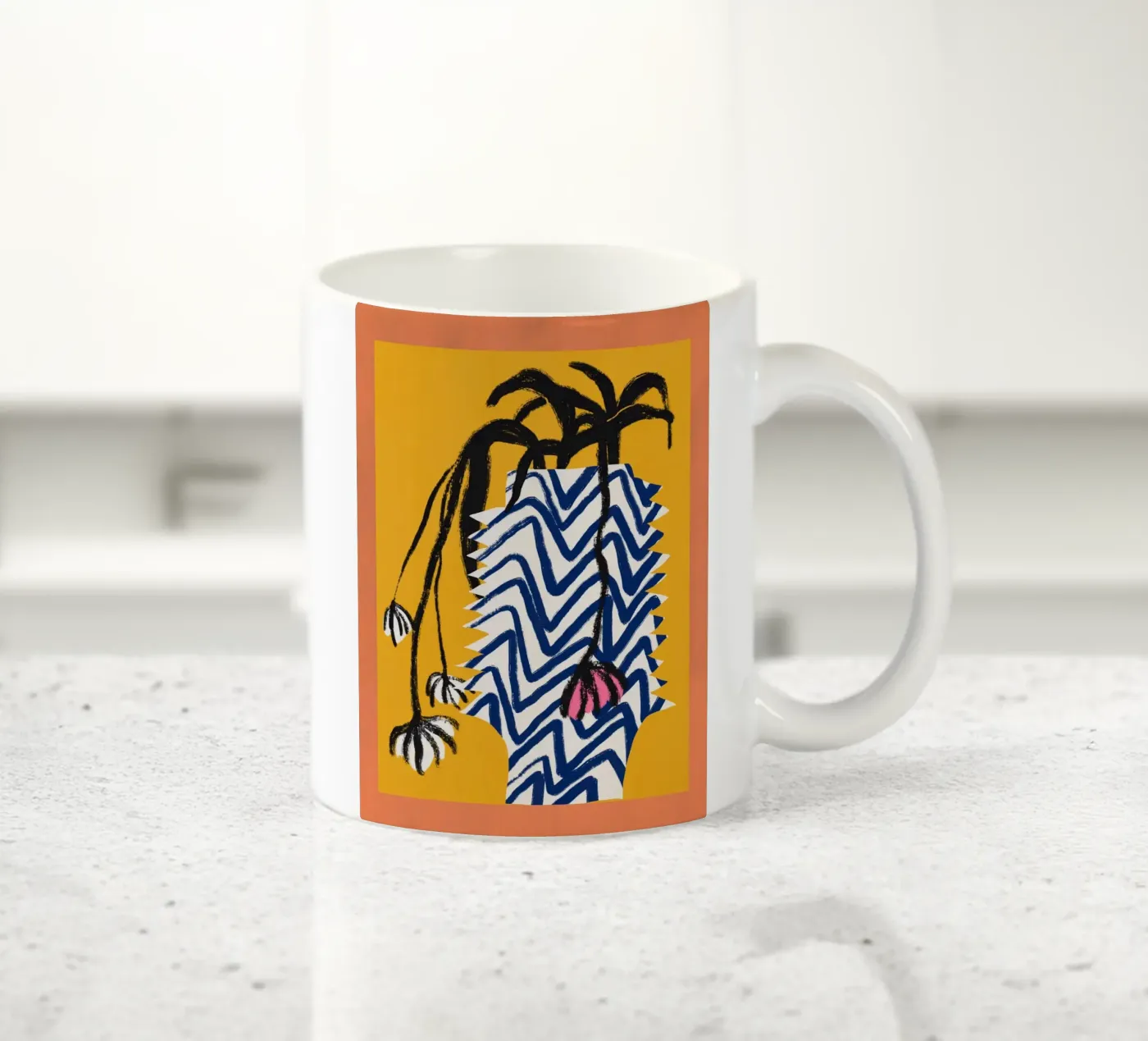 Patterned vase ceramic mug by Little Dean