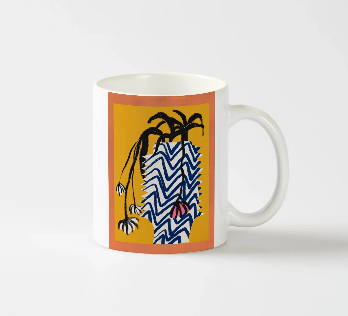 Patterned vase ceramic mug by Little Dean