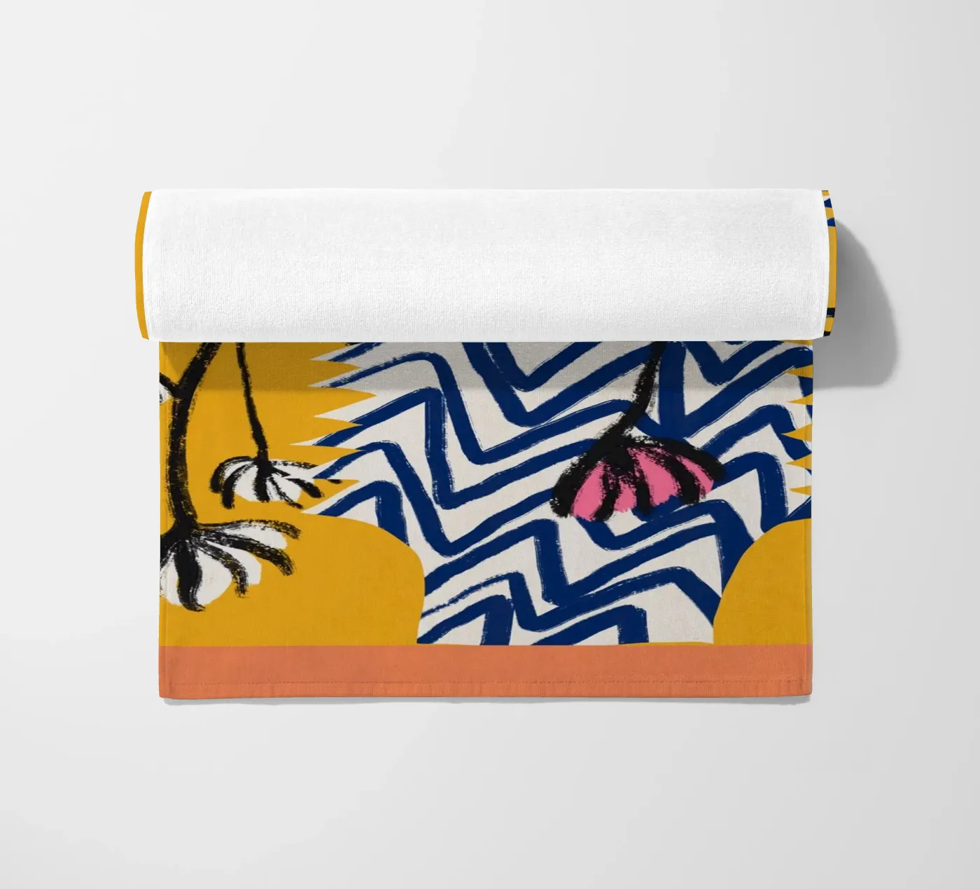 Patterned vase beach towel by Little Dean