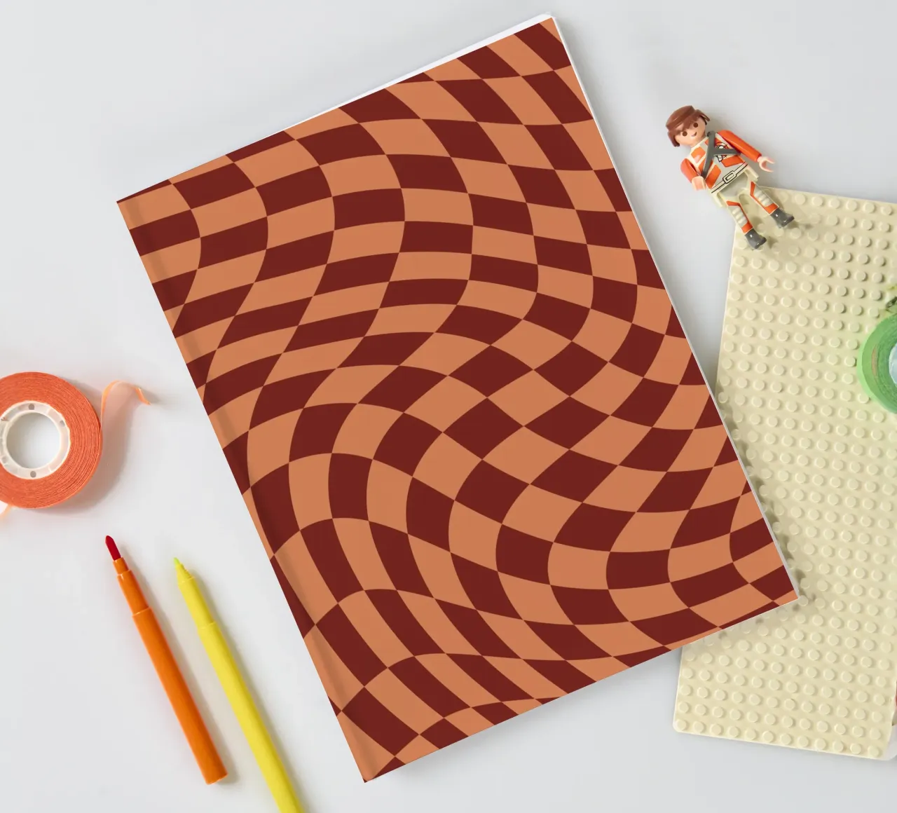 Wavy checker 12 notebook by Little Dean