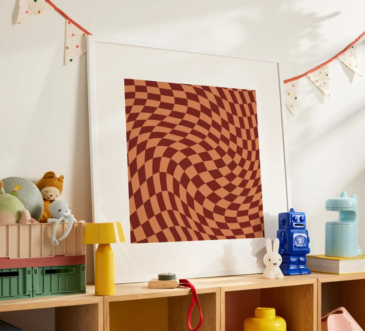 Dama ondulata 12 poster con telaio in legno da Little Dean