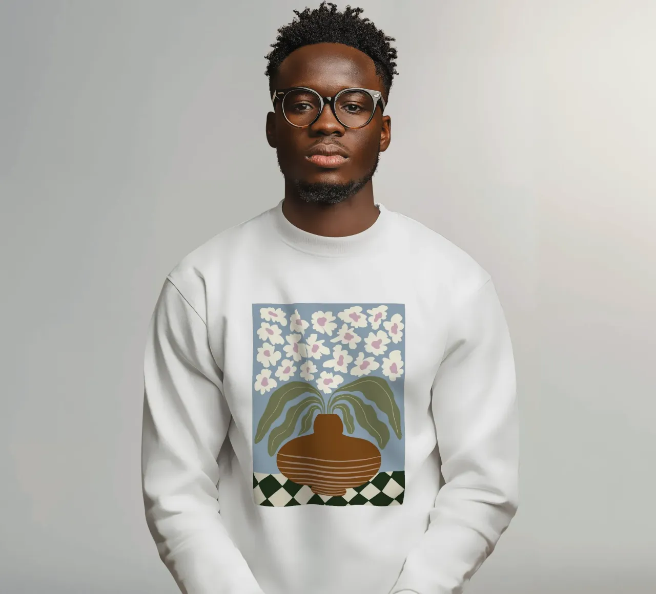 Argilla e fiori retrò felpa da Miho Art Studio