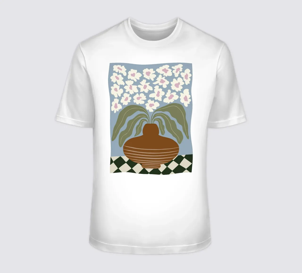 Argilla e fiori retrò t-shirt da Miho Art Studio