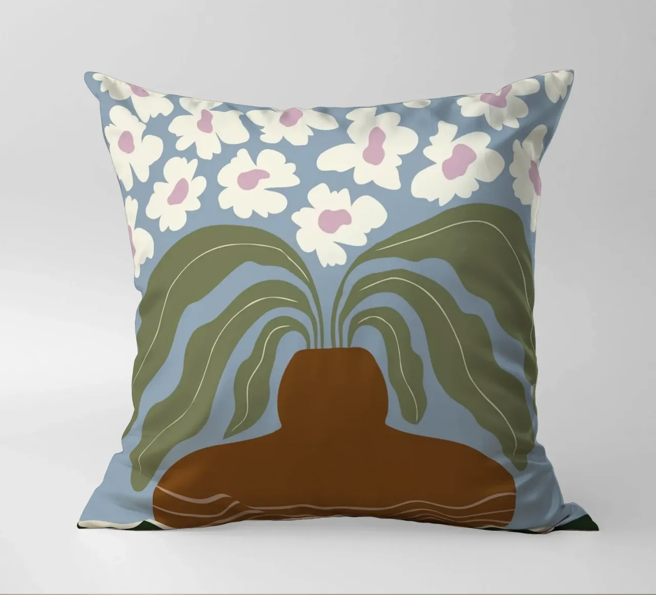 Argilla e fiori retrò cuscino da Miho Art Studio
